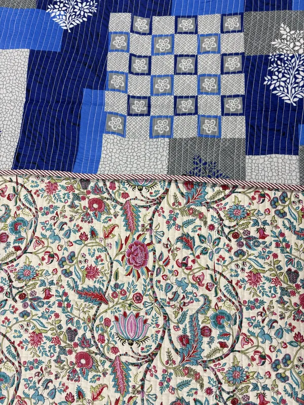 Lotus_Cotton_Printed_Double_Bed_(Reversible)
Quilted_Bedsheet_(Two_Pillow_Covers)