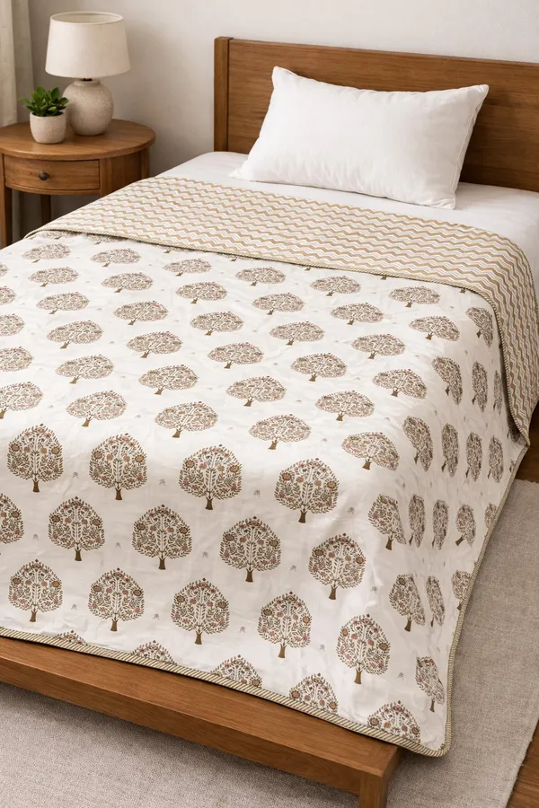 Mulberry_Cotton_Printed_Single_Bed_(Reversible)
Comforter/Dohar_-_Red