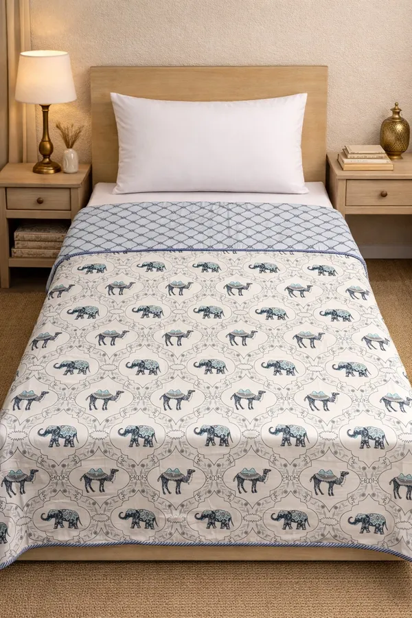 Elica_Cotton_Printed_Single_Bed_(Reversible)
Comforter/Dohar