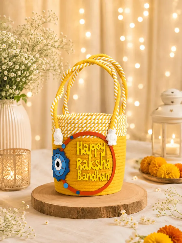 Premium_Braided_Raksha_Bandhan_Basket/Gift_Basket_-_Yellow