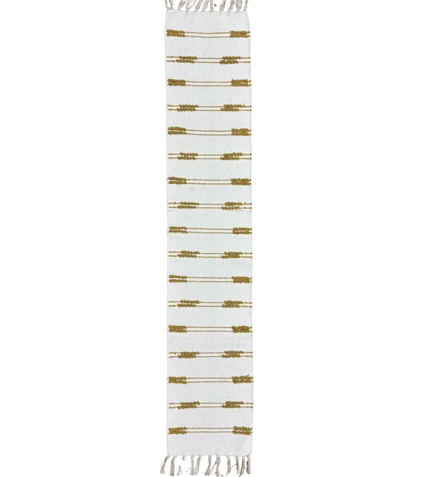 Premium_Loop_stripe_Handwoven_Table_Runner_-_Yellow_&_White,_Size_-_12x72_Inch