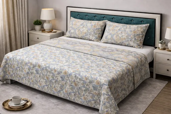 Primrose_Cotton_Printed_Double_Bed_(Reversible)
Quilted_Bedsheet_(Two_Pillow_Covers)