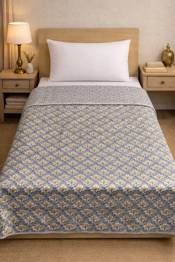 Buttercup_Cotton_Printed_Single_Bed_(Reversible)
Comforter/Dohar