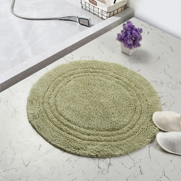 Linea_Round_Bathmat_-_Sage_Green,_Size_-_60_CM_Round