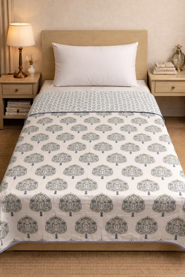 Mulberry_Cotton_Printed_Single_Bed_(Reversible)
Comforter/Dohar_-_Blue