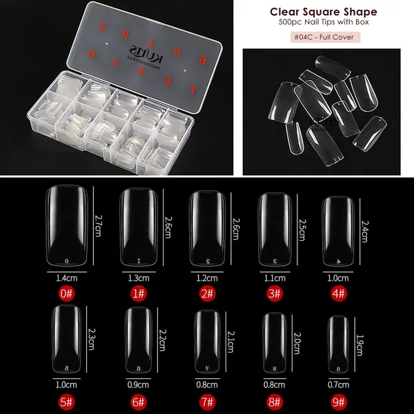 Kulis_-_Clear_Nail_Extension_Tips_-_Square_Full_Cover_-_4C