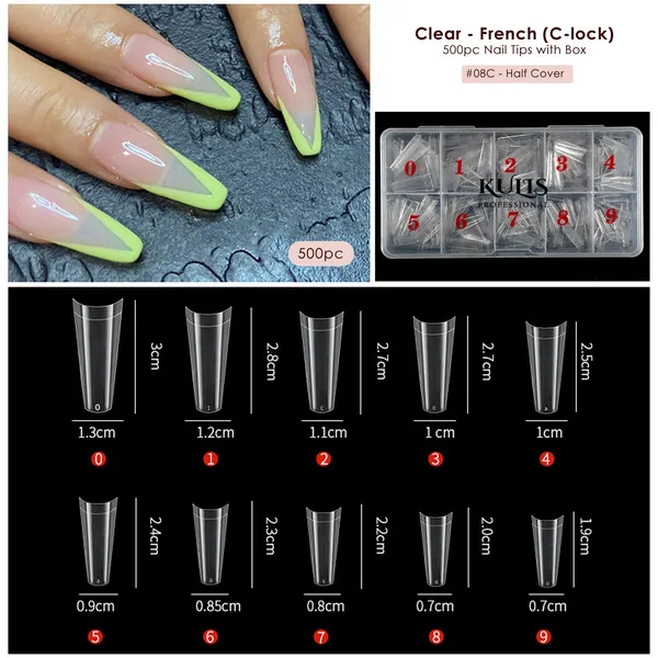 Kulis_-_Clear_Nail_Extension_Tips_-_French_(C-Lock)_-_8C