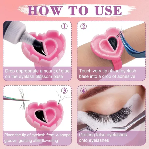 Kulis_-_Eyelash_Glue_Ring_-_Heart_Shape_-_100Pcs/Pkt