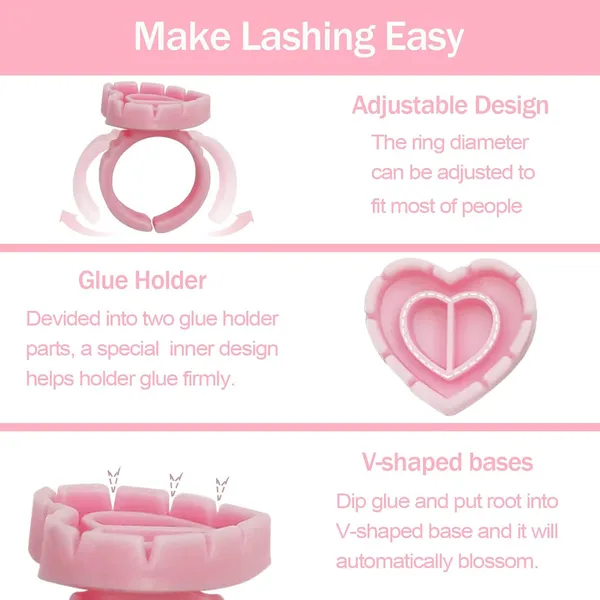 Kulis_-_Eyelash_Glue_Ring_-_Heart_Shape_-_100Pcs/Pkt
