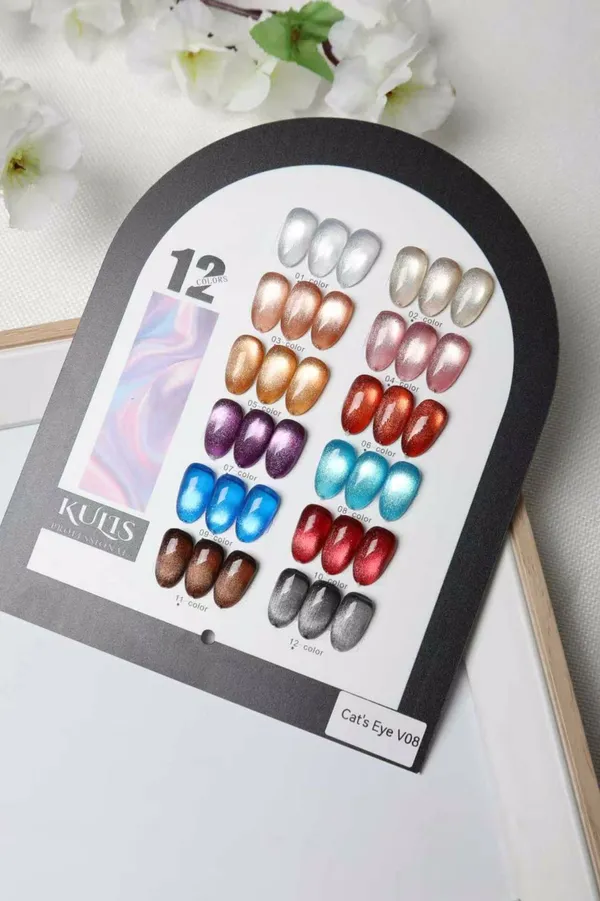 KULIS_Professional_Cat’s_Eye_Gel_Polish_Set_15ml_Each–_12_Color_Magnetic_Nail_Art_Gel_Collection_(Cat’s_Eye_V08)