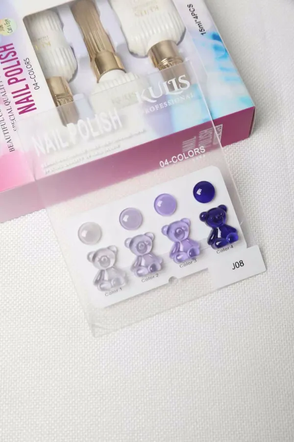 KULIS_Professional_Nail_Polish_Set_–_4_Elegant_Purple_Shades_(J08)_|_Glossy_Pastel_Collection