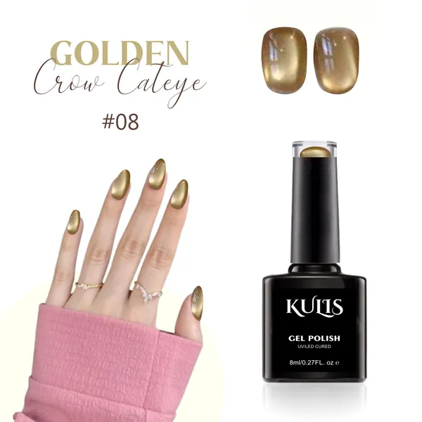 Antique_Gold_Golden_Crow_Cateye_Magnetic_Uv_Gel_Polish_For_Girls