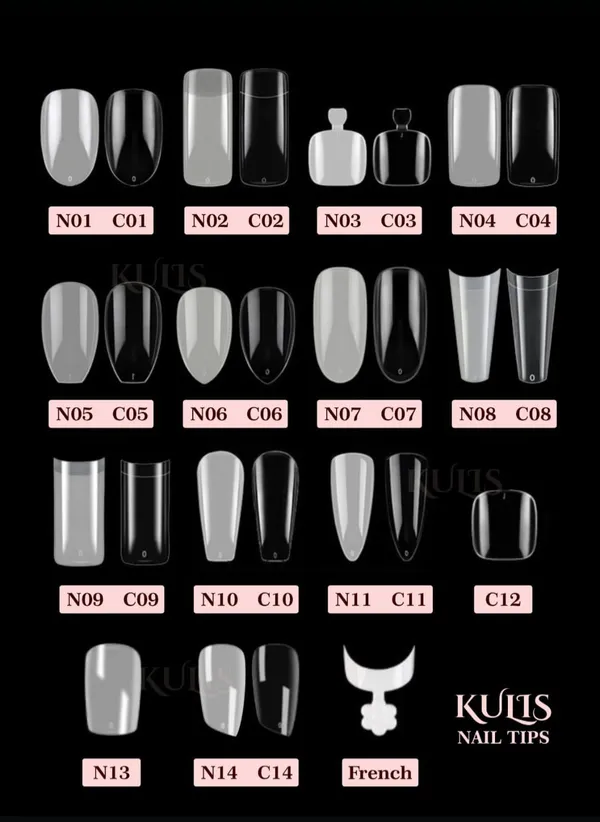 Kulis_-_Natural_Nail_Extension_Tips_C-Lock_French_Square_N9_(500Tips)