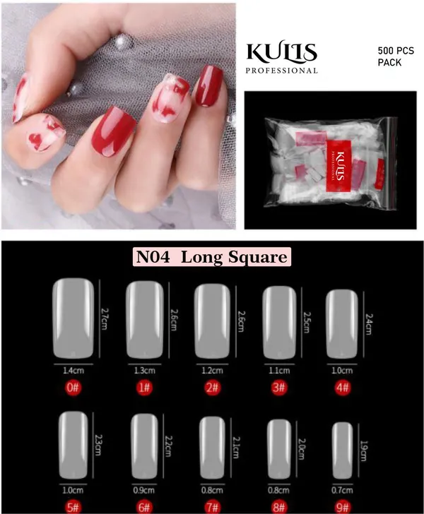 Kulis_-_Natural_Nail_Extension_Tips_Long_Square_N4_(500Tips)