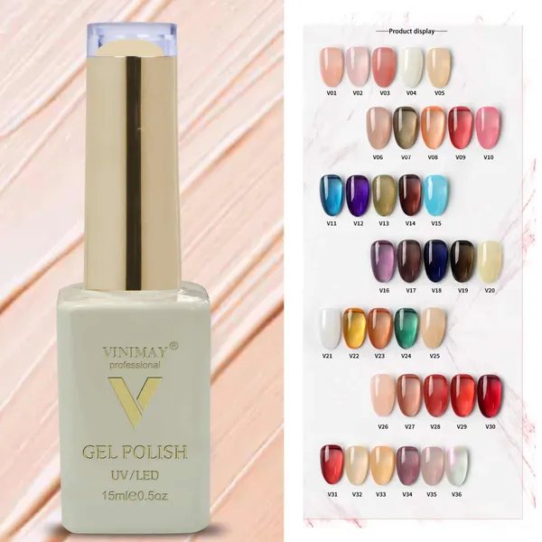 VINIMAY_Professional_Jelly_Gel_Polish_–_36_Color_Transparent_UV/LED_Gel_Nail_Polish_Collection_|_15ml