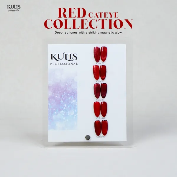 KULIS_Professional_Red_Cat_Eye_Gel_Polish_10ml_Each_–_5Pcs_Magnetic_Nail_Art_Gel_Collection_|_Bold_Red_Shimmer_UV/LED_Soak_Off_Gel