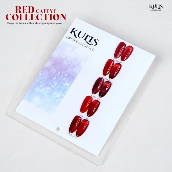 KULIS_Professional_Red_Cat_Eye_Gel_Polish_10ml_Each_–_5Pcs_Magnetic_Nail_Art_Gel_Collection_|_Bold_Red_Shimmer_UV/LED_Soak_Off_Gel