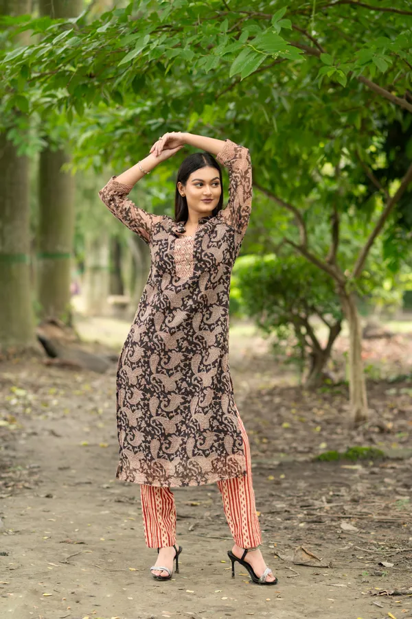 Black_Handblock_Kota_Doriya_Set_For_Women
