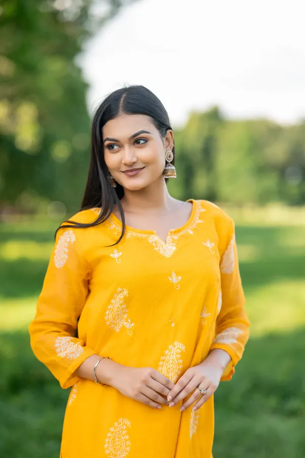 Yellow_Handblock_Kota_Doriya_Set_For_Women