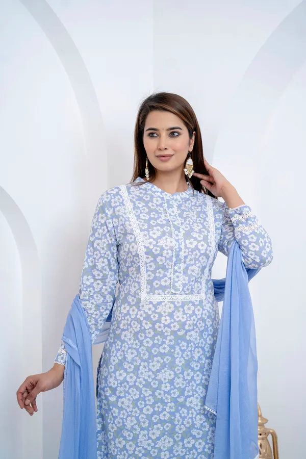Powder_Blue_Kurta_Pajama_Dupatta_For_Women