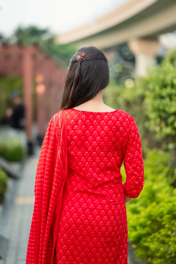 Red_Kurta_Pajama_Dupatta_For_Women
