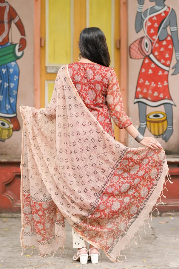 Maroon_Handblock_Kota_Doriya_Set_For_Women