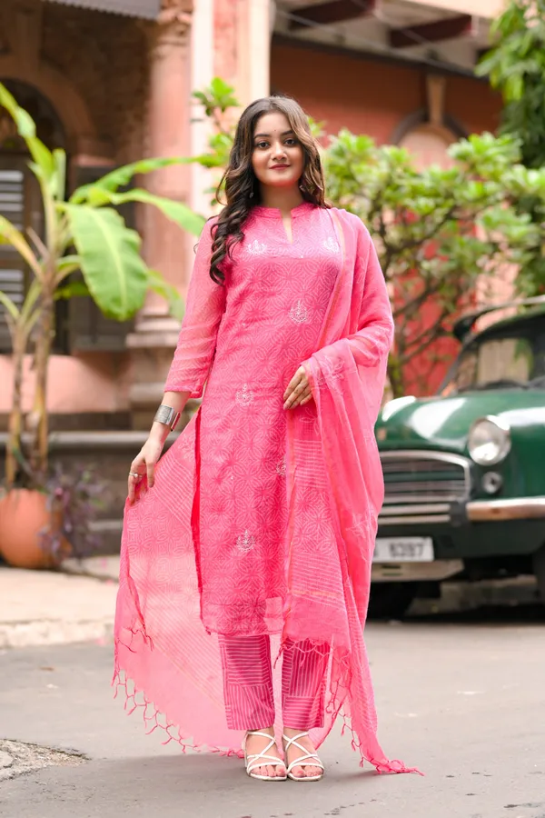 Pink_Handblock_Kota_Doriya_Set_For_Women