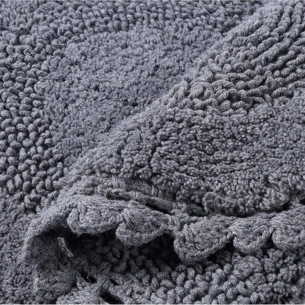 Steel_Grey_Premium_Quality_Cotton_Super_Soft_Reversible_Crochet_Bath_Mat/Bathroom_40_X_60_Cm