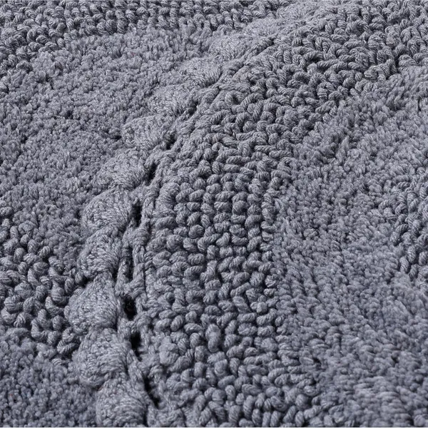 Steel_Grey_Premium_Quality_Cotton_Super_Soft_Reversible_Crochet_Bath_Mat/Bathroom_40_X_60_Cm