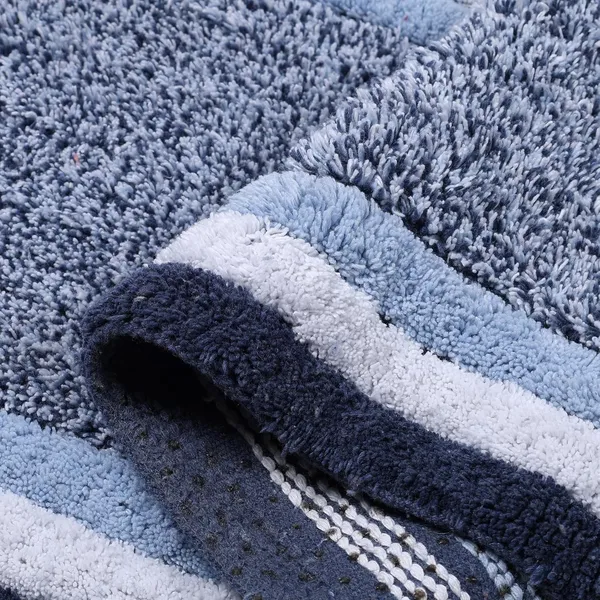 Blue_Premium_Quality_Cotton_Bed_Runner_&_Bath_Mat_40_X_120_Cm_&_40_X_60_Cm