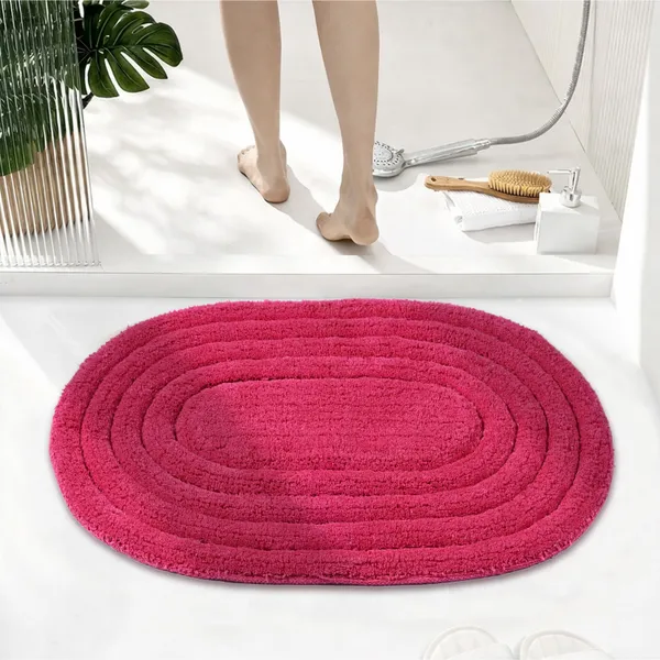 Solid_Fuchsia_Race_Track_Fine_Cotton_Oval_Bathmat