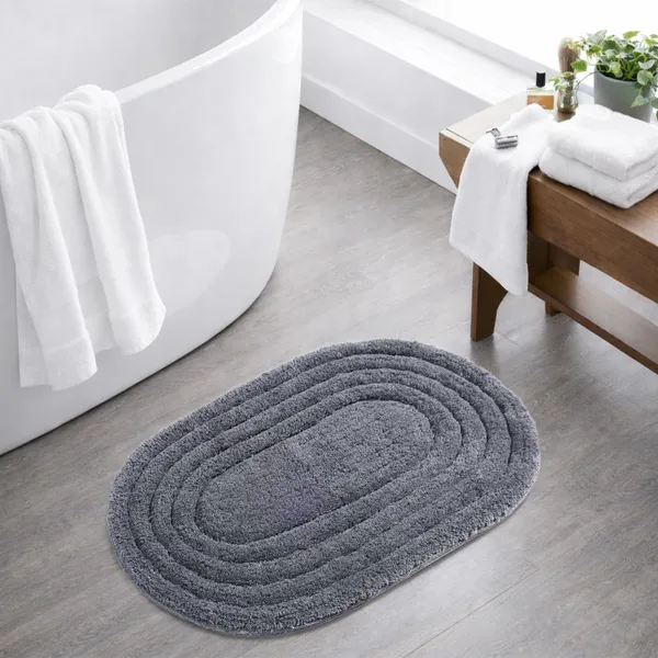 Solid_Grey_Race_Track_Fine_Cotton_Oval_Bathmat