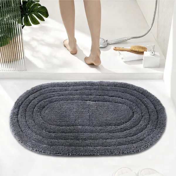 Solid_Grey_Race_Track_Fine_Cotton_Oval_Bathmat