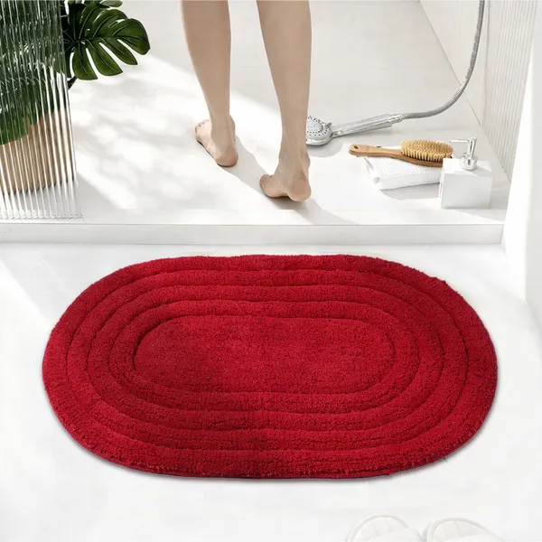 Solid_Red_Race_Track_Fine_Cotton_Oval_Bathmat