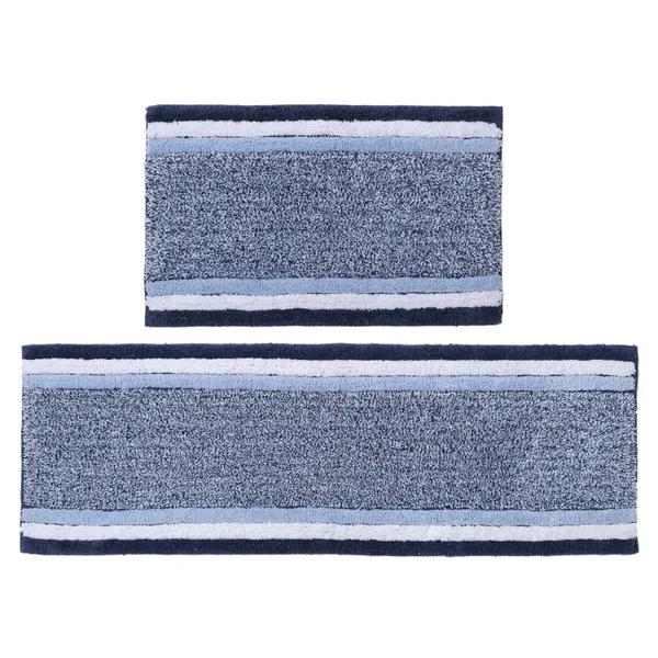 Blue_Premium_Quality_Cotton_Bed_Runner_&_Bath_Mat_40_X_120_Cm_&_40_X_60_Cm