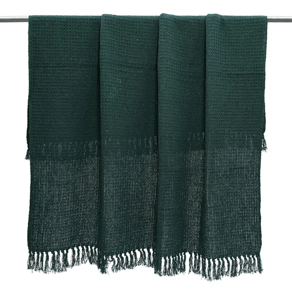 Bottle_Green_Premium_Quality_Cotton_Waffle_Throw_125_X_160_Cm