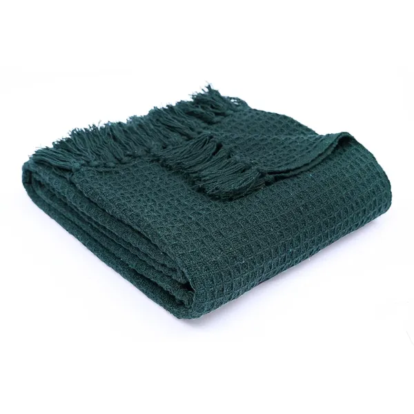 Bottle_Green_Premium_Quality_Cotton_Waffle_Throw_125_X_160_Cm