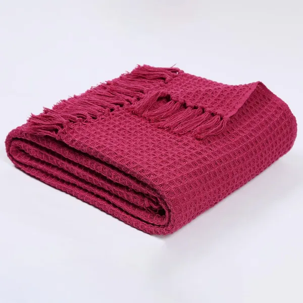 Fuschia_Premium_Quality_Cotton_Waffle_Throw_125_X_160_Cm