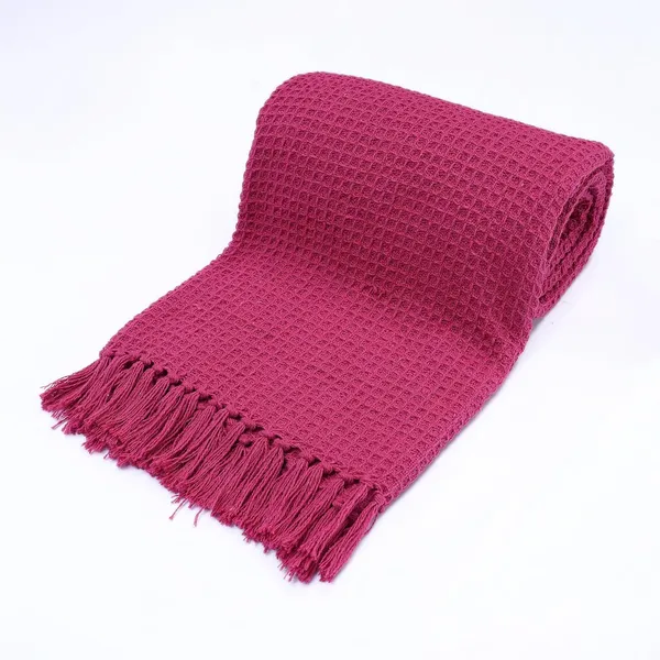 Fuschia_Premium_Quality_Cotton_Waffle_Throw_125_X_160_Cm