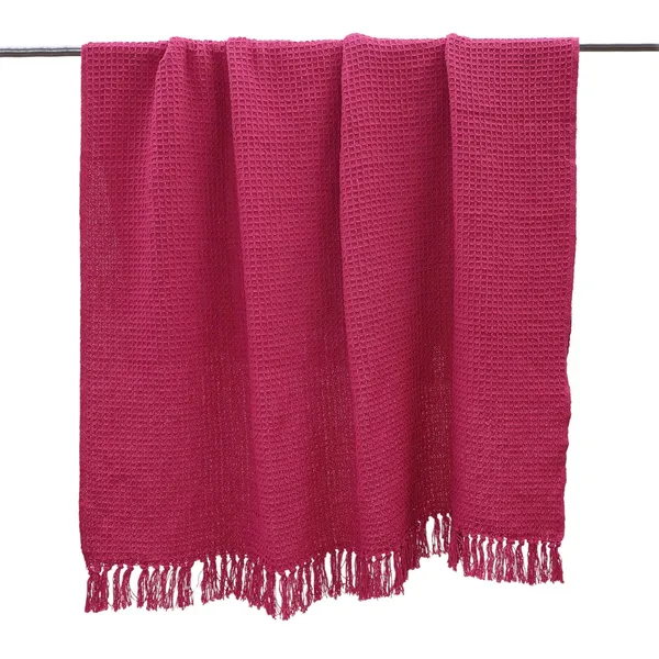 Fuschia_Premium_Quality_Cotton_Waffle_Throw_125_X_160_Cm