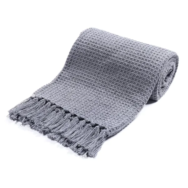 Steel_Grey_Premium_Quality_Cotton_Waffle_Throw_125_X_160_Cm