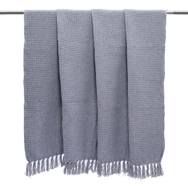Steel_Grey_Premium_Quality_Cotton_Waffle_Throw_125_X_160_Cm