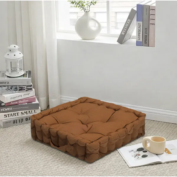 Tan_Premium_Quality_Cotton_Floor_Cushion_40_X_40_Cm