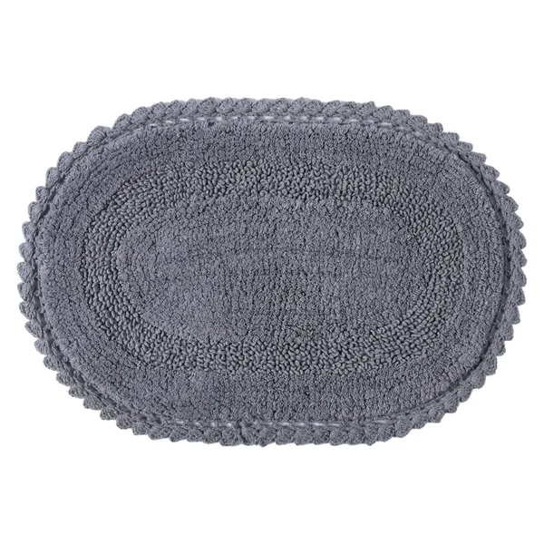 Steel_Grey_Premium_Quality_Cotton_Super_Soft_Reversible_Crochet_Bath_Mat/Bathroom_40_X_60_Cm