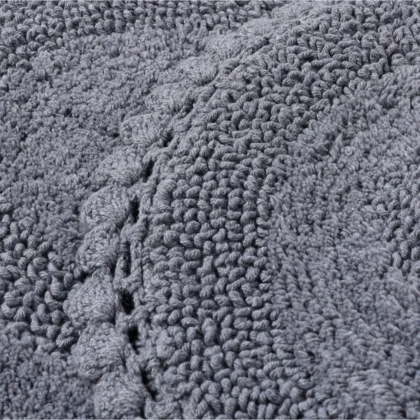 Steel_Grey_Premium_Quality_Cotton_Super_Soft_Reversible_Crochet_Bath_Mat/Bathroom_40_X_60_Cm