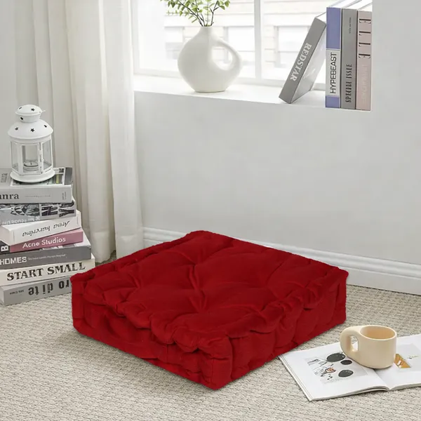 Red_Premium_Quality_Velvet_Floor_Cushion_For_Seating_And_Home_Decor_40_X_40_Cm