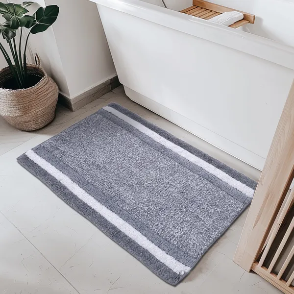 Grey_Premium_Quality_Cotton_Super_Soft_Reversible_Crochet_Bath_Mat_Luxury