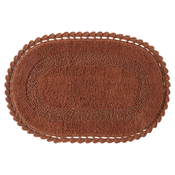 Tan_Premium_Quality_Cotton_Super_Soft_Reversible_Crochet_Bath_Mat/Bathroom_40_X_60_Cm