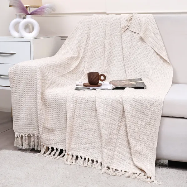 Natural_Premium_Quality_Cotton_Waffle_Throw_125_X_160_Cm