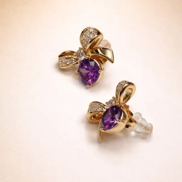 Purple_Floral_Bow_Stud_Ears_Anti_Tarnish_Earring_For_Women